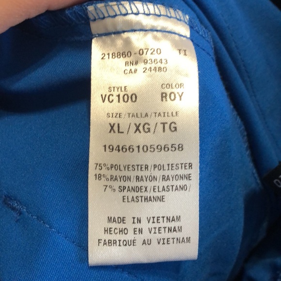 Vince Camuto scrub pants Women's XL scrubs royal blue pull on Raw hem pockets - Picture 10 of 12